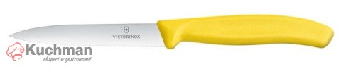Victorinox Swiss Classic Nóż do jarzyn, ząbkowany, 100mm, żółty