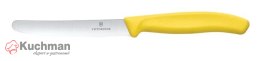 Victorinox Swiss Classic Nóż do pomidorów, zaokrąglony czubek, ząbkowany, 11 cm, żółty