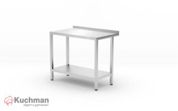 Stół przyścienny z półką, skręcany, HENDI, 1000x600x(H)850mm