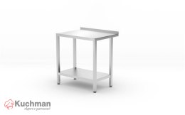 Stół przyścienny z półką, skręcany, HENDI, 800x600x(H)850mm