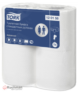 Papier toaletowy w rolkach konwencjonalnych Tork T4 120158 4szt.