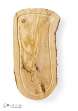 Deska do serwowania z drewna oliwnego, z rowkiem 300x210x(H)18