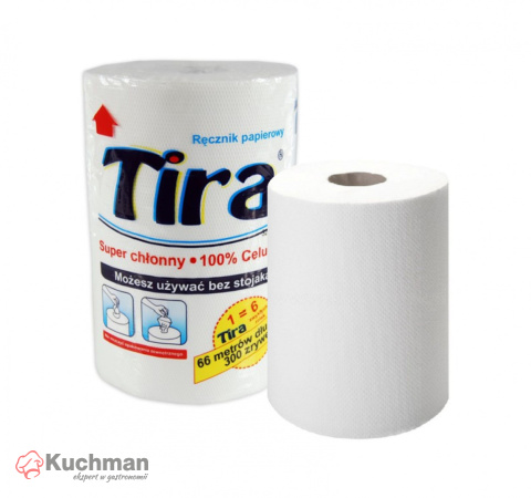 Ręcznik papierowy 2- warstwowy TIRA 100% celuloza 66m